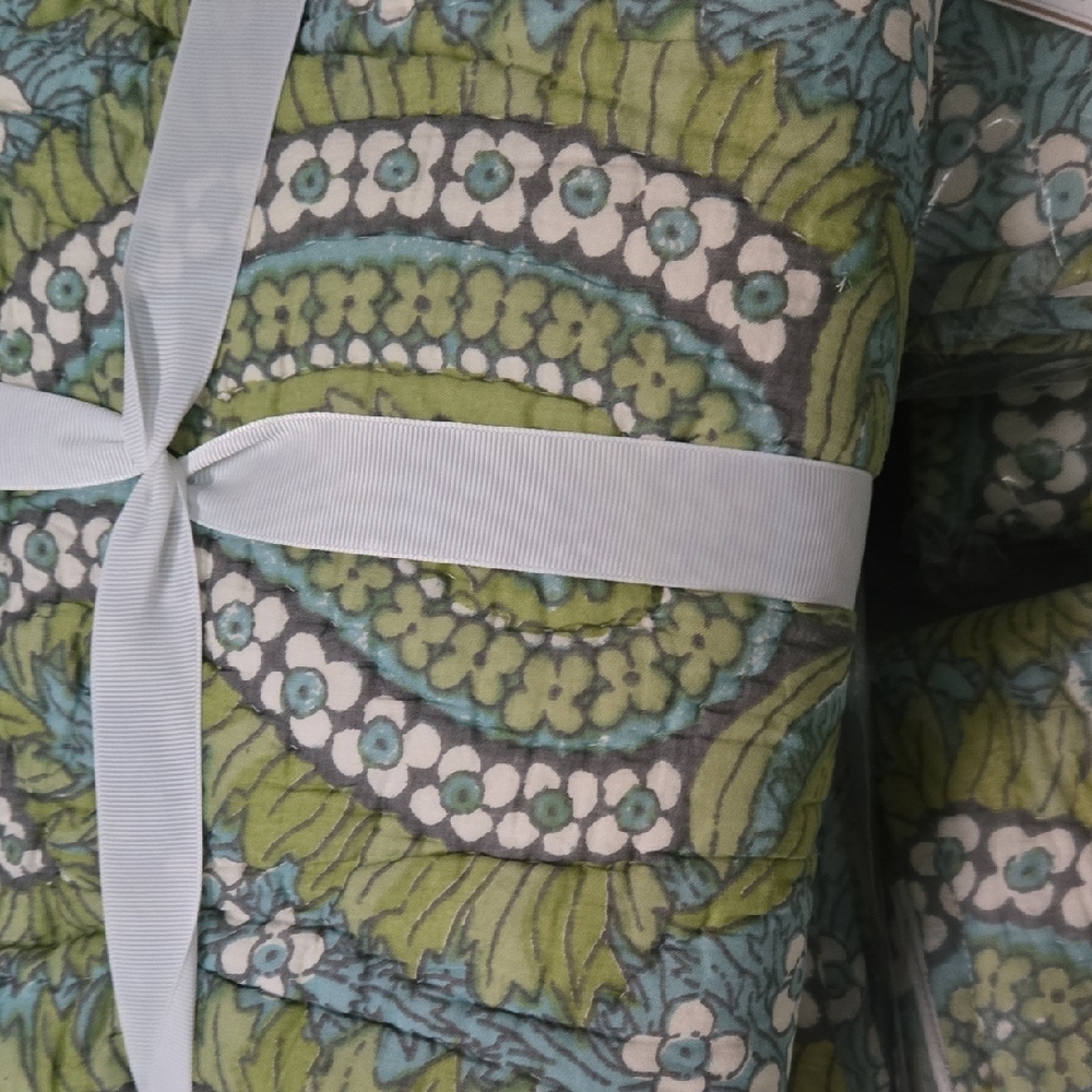 NEW Pottery Barn Cecelia Paisley Sham in Blue and Green 2 Pcs 26 Inc × 20 Inch - Picture 2 of 3